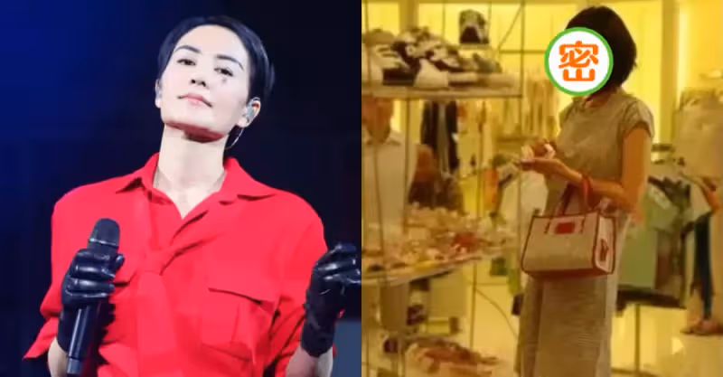 王菲逛兒童店被拍，穿條紋裙踩人字拖，高高的身型怎麼穿都漂亮！