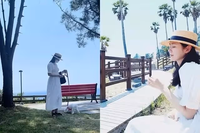 澄清「懷孕傳聞」後,孫藝珍曬近況,遛狗散步