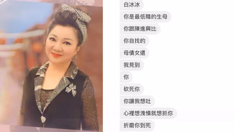 遭吸毒網民恐嚇「砍死你」　白冰冰嚇得報警