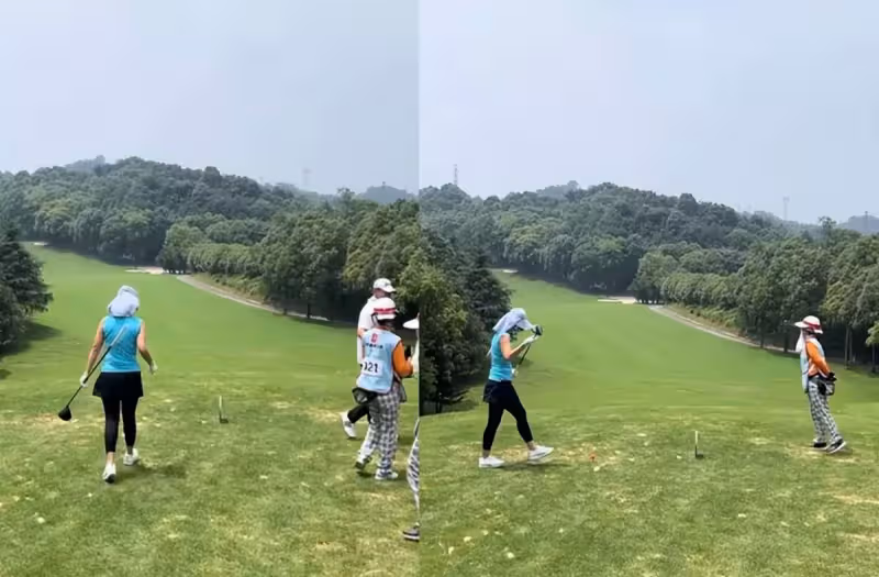 60歲葉倩文打球被偶遇，穿背心顯豐腴身材，老公林子祥挺大肚陪同
