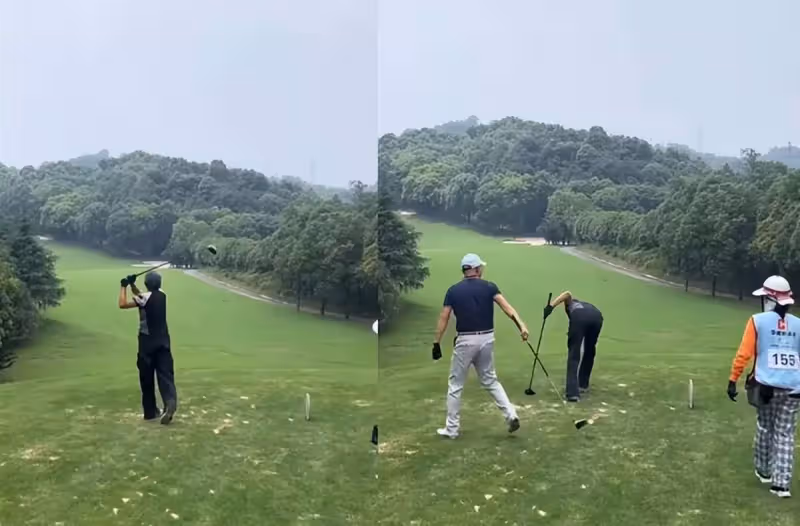 60歲葉倩文打球被偶遇，穿背心顯豐腴身材，老公林子祥挺大肚陪同
