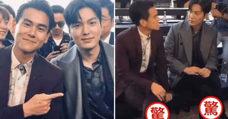 當39歲彭于晏和34歲李敏鎬同框穿西裝，看清鞋子後，網友：終於相信女生的審美了