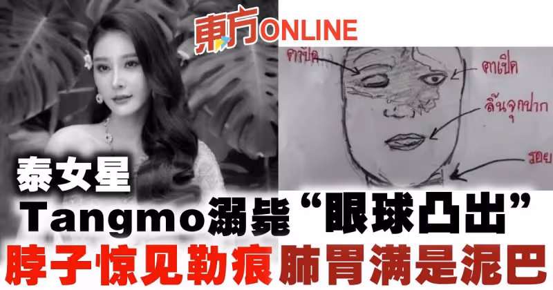 泰女星Tangmo溺斃「眼球凸出」　脖子驚見勒痕肺胃滿是泥巴