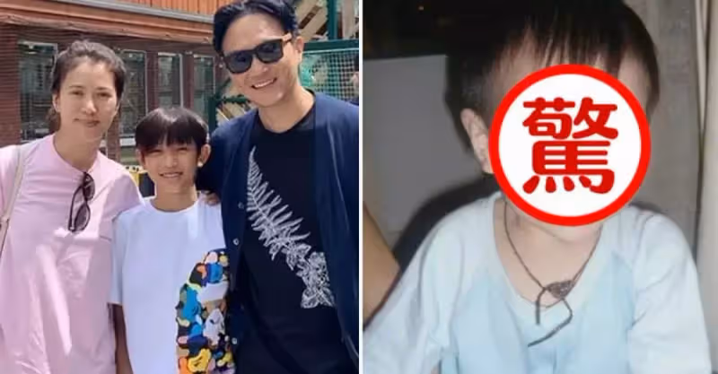 袁詠儀罕曬兒子童年照！魔童對著鏡頭做wink，肉肉臉靈氣逼人，從小就繼承爸媽大眼基因，15歲身高超過媽媽