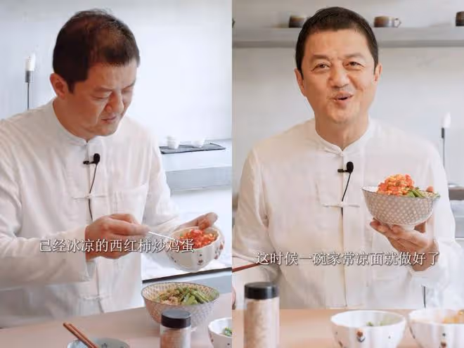 李亞鵬在豪宅避暑,吃麵條用筷子敲碗,喝楊梅汁酸到臉部變形