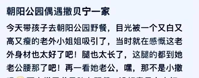 撒貝寧一家在公園野餐被偶遇，李白大長腿太吸睛，龍鳳胎首次出鏡