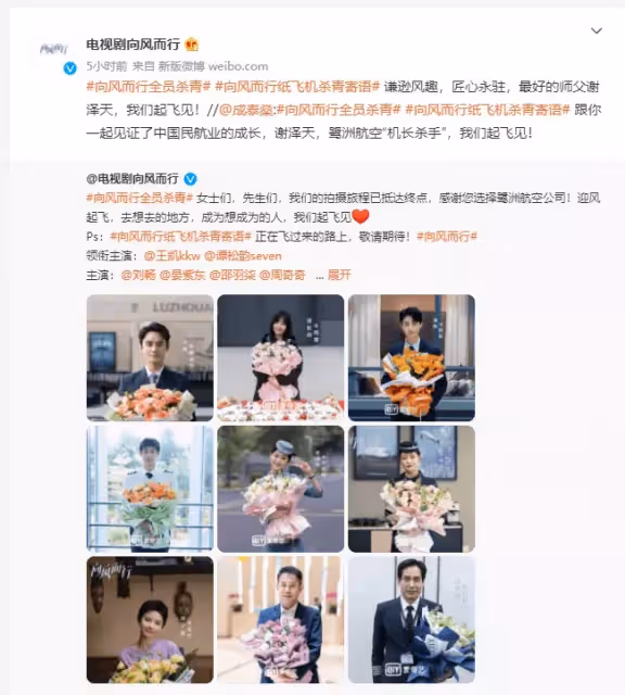 王凱、譚松韻新劇《向風而行》殺青!演員陣容強大,值得期待