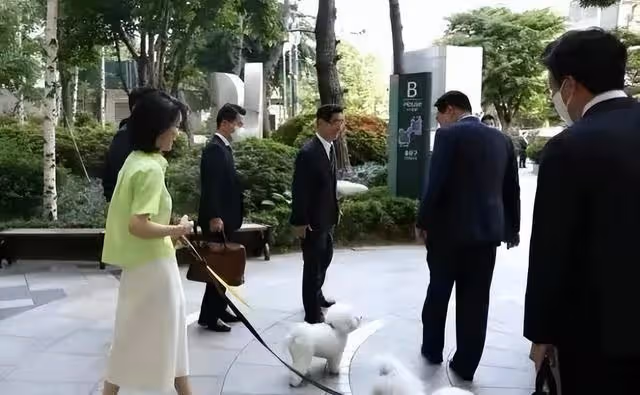 韓國夫人外出遛狗遭圍觀!私服搭配暴露駝背身材,穿搭有一手