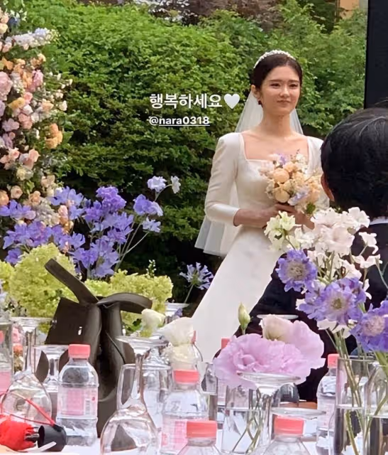 張娜拉披婚紗開心出嫁　小6歲攝影師老公首曝光