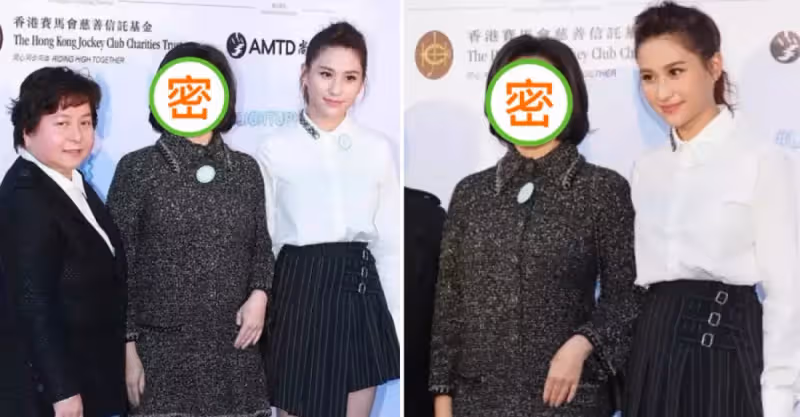 何超瓊近照曝光，穿黑色站在女兒中的C位，氣場好強啊，網友：氣質真不一般