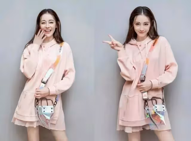 迪麗熱巴的魅力真不小,生圖下穿「衛衣」依舊好看,很有少女感!