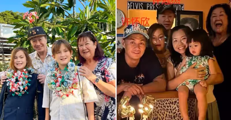 74歲許冠傑罕見曬全家福！面容蒼老認不出，兒孫皆似歐美人