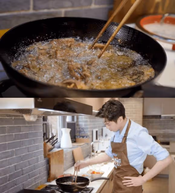 張若昀做「過油肉拌面」，色香味俱全，網友：順義張師傅又上線了