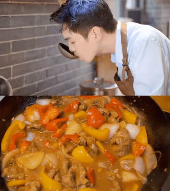 張若昀做「過油肉拌面」，色香味俱全，網友：順義張師傅又上線了