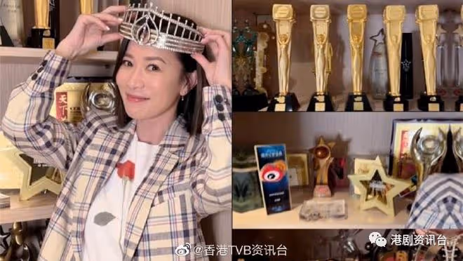 TVB人氣花旦25年後再戴港姐皇冠掀熱話!一排萬千星輝獎座搶Fo