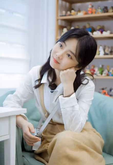 譚松韻娃娃臉太占優勢了,穿白襯衫格子褲,十年如一日的甜美可愛_造型_下身_青春