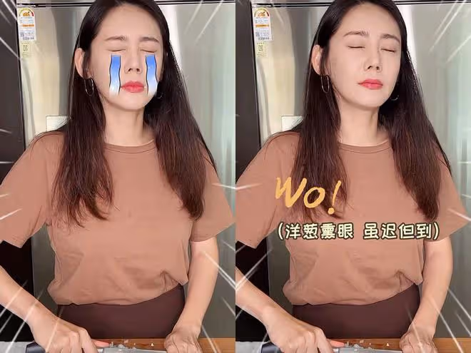 秋瓷炫穿搭時髦做早餐,雙下巴若隱若現,大口吃麵包毫無包袱