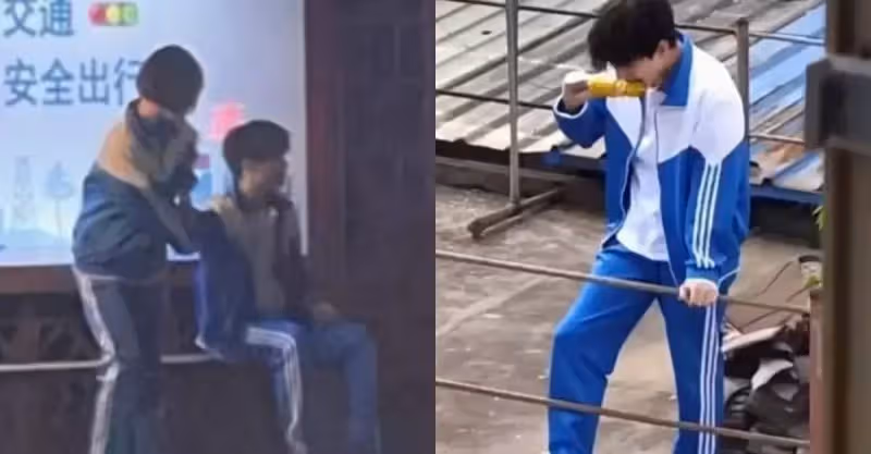 楊洋新劇公交路透，穿校服少年感十足！王楚然假髮顯違和