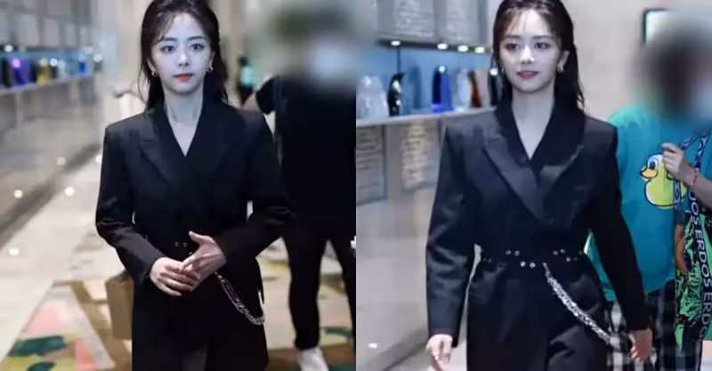 譚松韻雖然長了張「肉肉臉」，但穿上西裝卻也不含糊，太颯爽了！