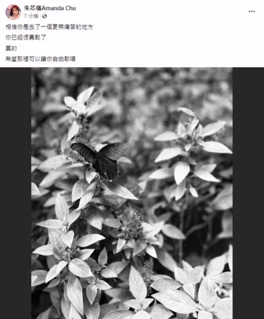 朱俐靜抗乳癌2年逝世　病友朱芯儀哀悼：你已經很勇敢了