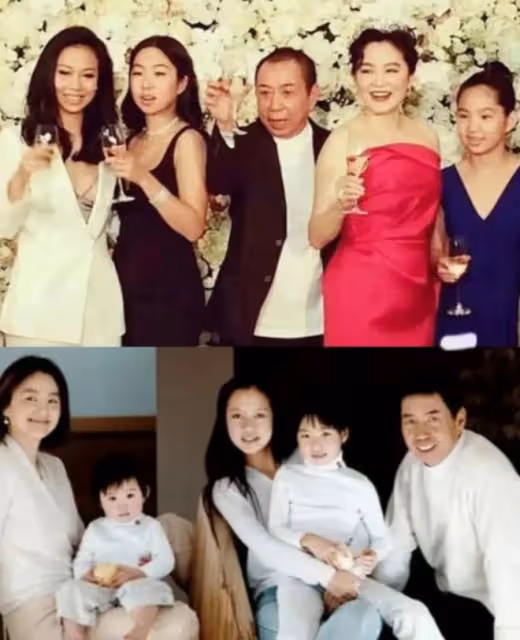 林青霞一家五口全家福,三個女兒完全繞開了她的優良基因!