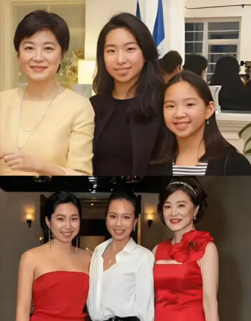 林青霞一家五口全家福,三個女兒完全繞開了她的優良基因!