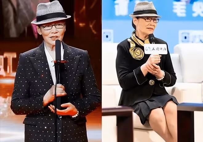 被潘虹的老年狀態驚艷到:69歲頭髮花白,穿衣極簡卻高級有氣質