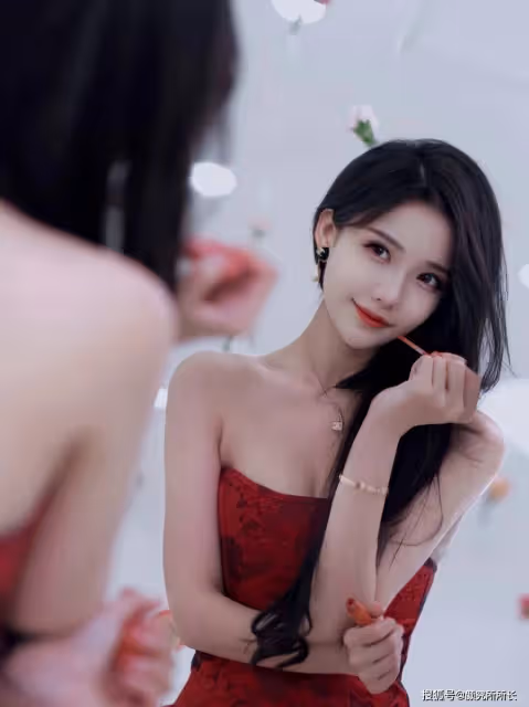 20歲極品尤物少女的時尚穿搭:紅裙映白袖 優雅與自信交織的魅力時尚秀