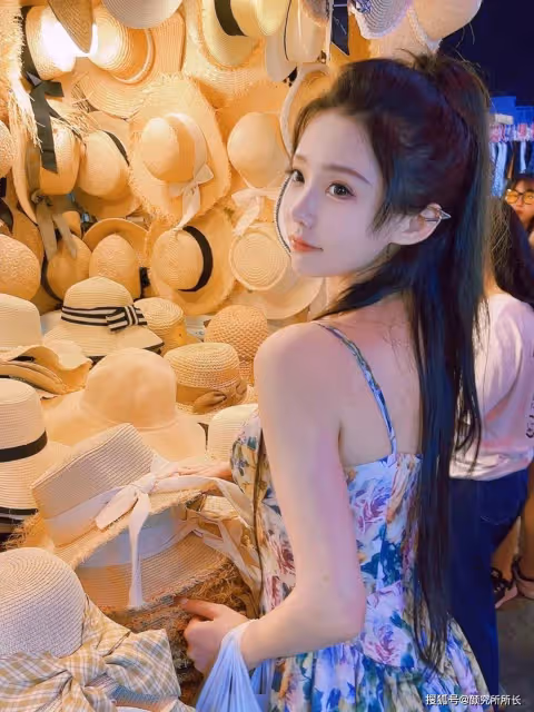 20歲極品尤物少女的時尚穿搭：陽光下的自然女神：草帽與花裙 夏日時尚新高度