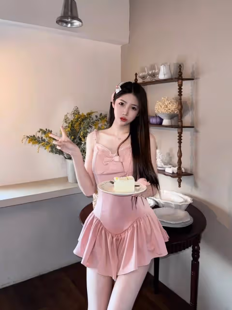 高跟鞋搭配小粉裙,嬌美又可愛!適合清純女生