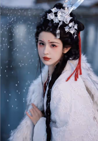 哈妮克孜玉兔妝亮相,戰國袍加持下美如畫中人,清冷神性驚艷全場