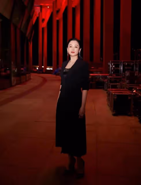 倪萍和陳紅同穿裙裝，一個優雅高級似貴婦，一個臉部坍塌像大媽