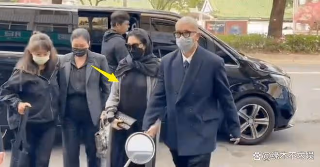 大S透視裝參加小S公公葬禮，疑戴防溢乳貼，離開時穿好衣服！