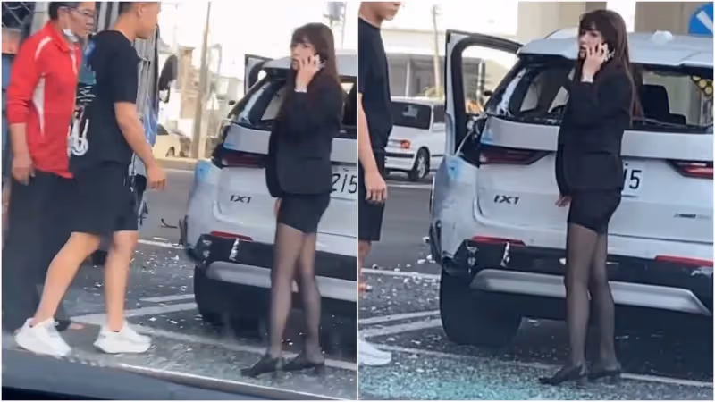 BMW長髮黑絲妹太香！網圍觀車禍全歪樓　內行人曝：賀成交