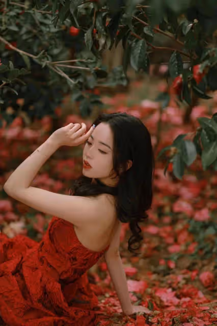 神秘美女探花海,紅裙嫵媚引魂!獨特氣質令人驚艷!