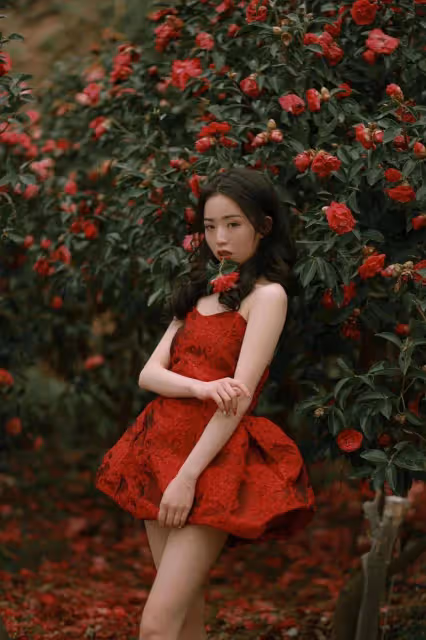 神秘美女探花海,紅裙嫵媚引魂!獨特氣質令人驚艷!