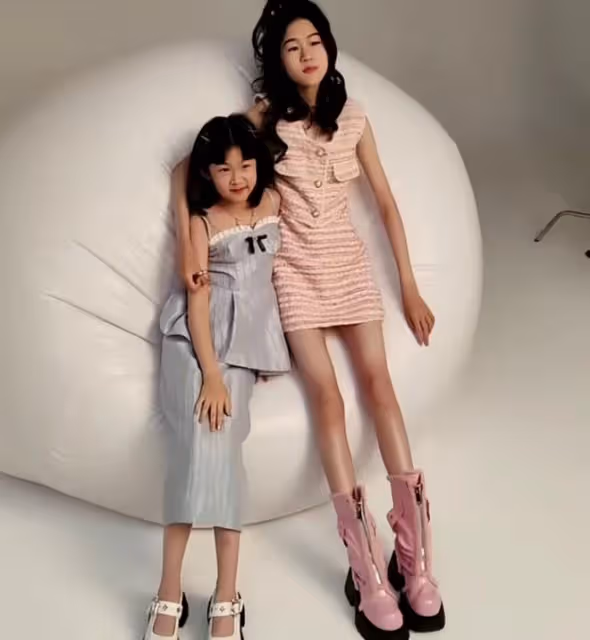 陸毅倆女兒跳舞，貝兒小葉子個頭出挑顏值高，越長越像好漂亮