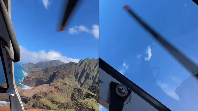 直升機螺旋槳「空中停格」　飛行員神淡定迫降沙灘保住4命