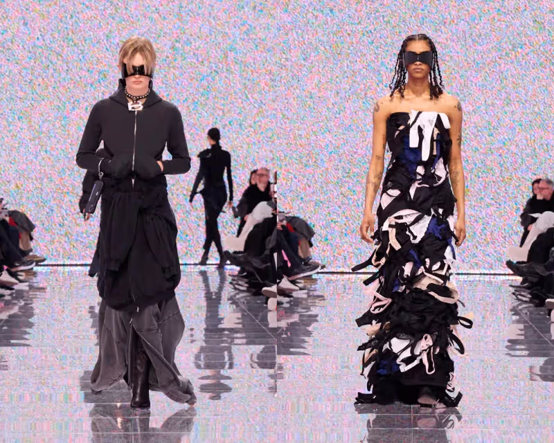 巴黎時裝周｜BALENCIAGA榮登最怪秀　成堆內衣變禮服大玩諷刺遊戲