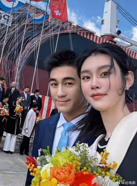 奚夢瑤生日收到大禮,為婆家新船下水執瓶,可見萬般寵愛集一身