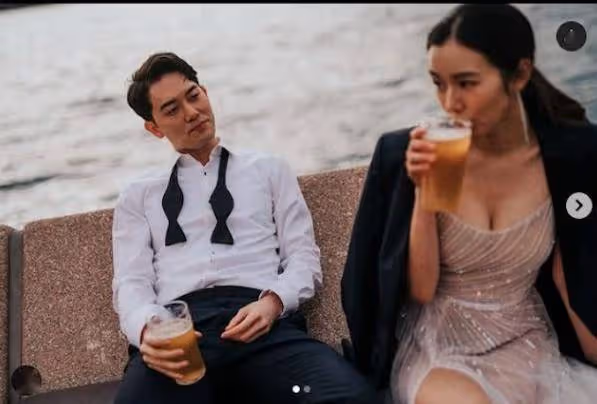 TVB前花旦大曬另類婚照!與準新郎海邊喝啤酒!