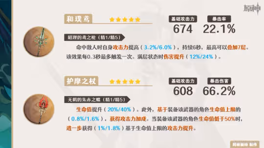 【V4.4攻略·角色攻略】魈·武器選擇詳情!