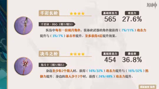 【V4.4攻略·角色攻略】魈·武器選擇詳情!