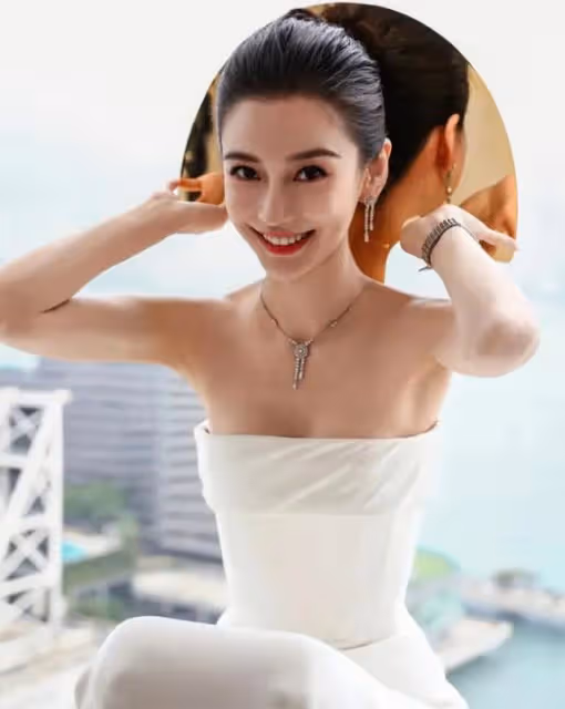 Angelababy久違露面,白色高定禮服再次成為焦點