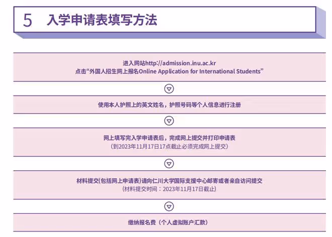 2023年9月韓國仁川大學本科招生簡章
