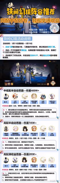 【狹間幻境】活動說明+陣容推薦—高配中配皆有,輕鬆…