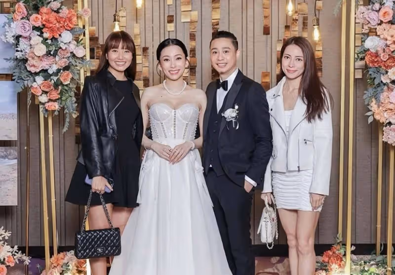 恭喜!香港知名女星文凱玲在星級酒店結婚,穿低胸婚紗大曬事業線