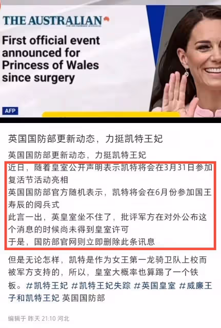 墨爾本醫生堅稱凱特上個月去世,整個醫療團隊飛英國,細節見端倪