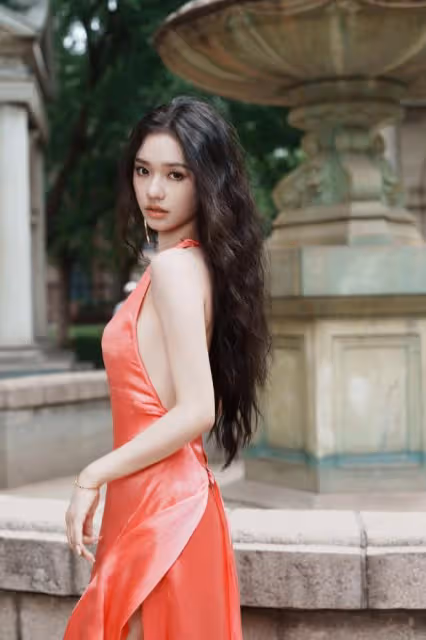 勇敢展現自我！林允粉紅露背裙子勾勒迷人曲線，傳遞自信時尚態度