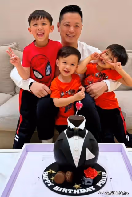 胡杏兒老公51歲生日,三個兒子和爸爸一起許願,李乘德滿臉幸福